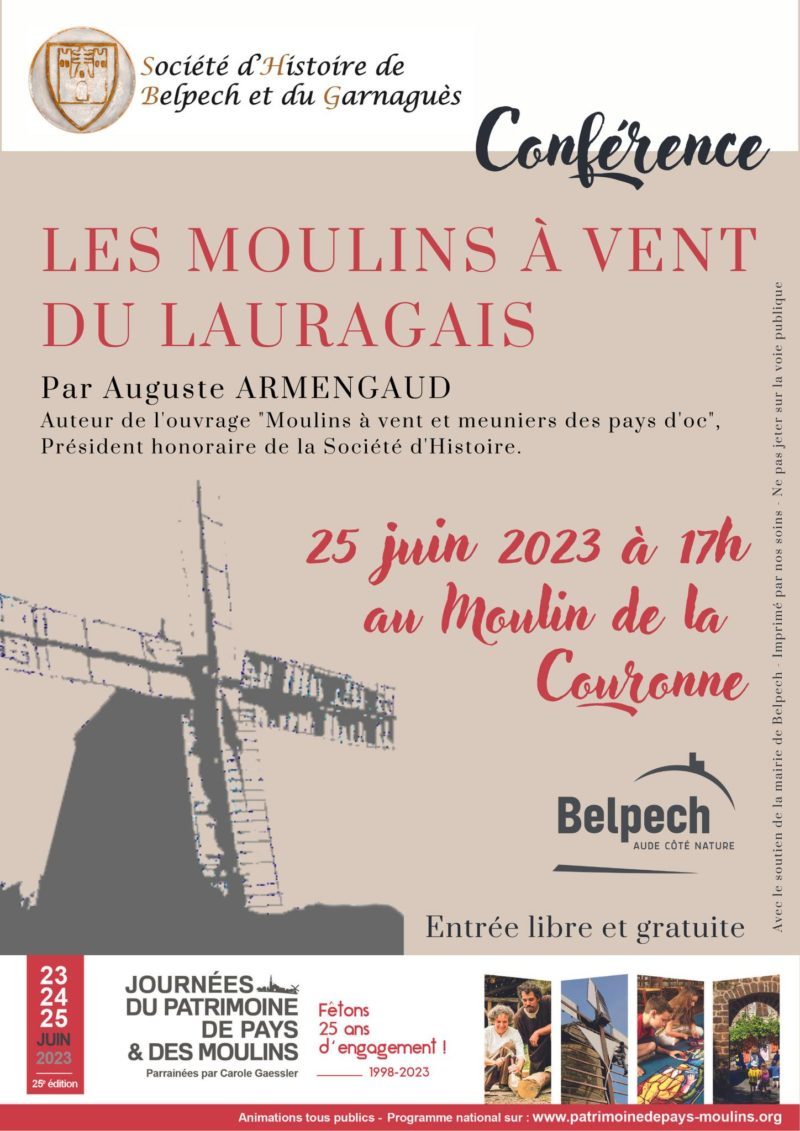 Les moulins à vent du Lauragais - conférence - Mairie de Belpech (Aude)