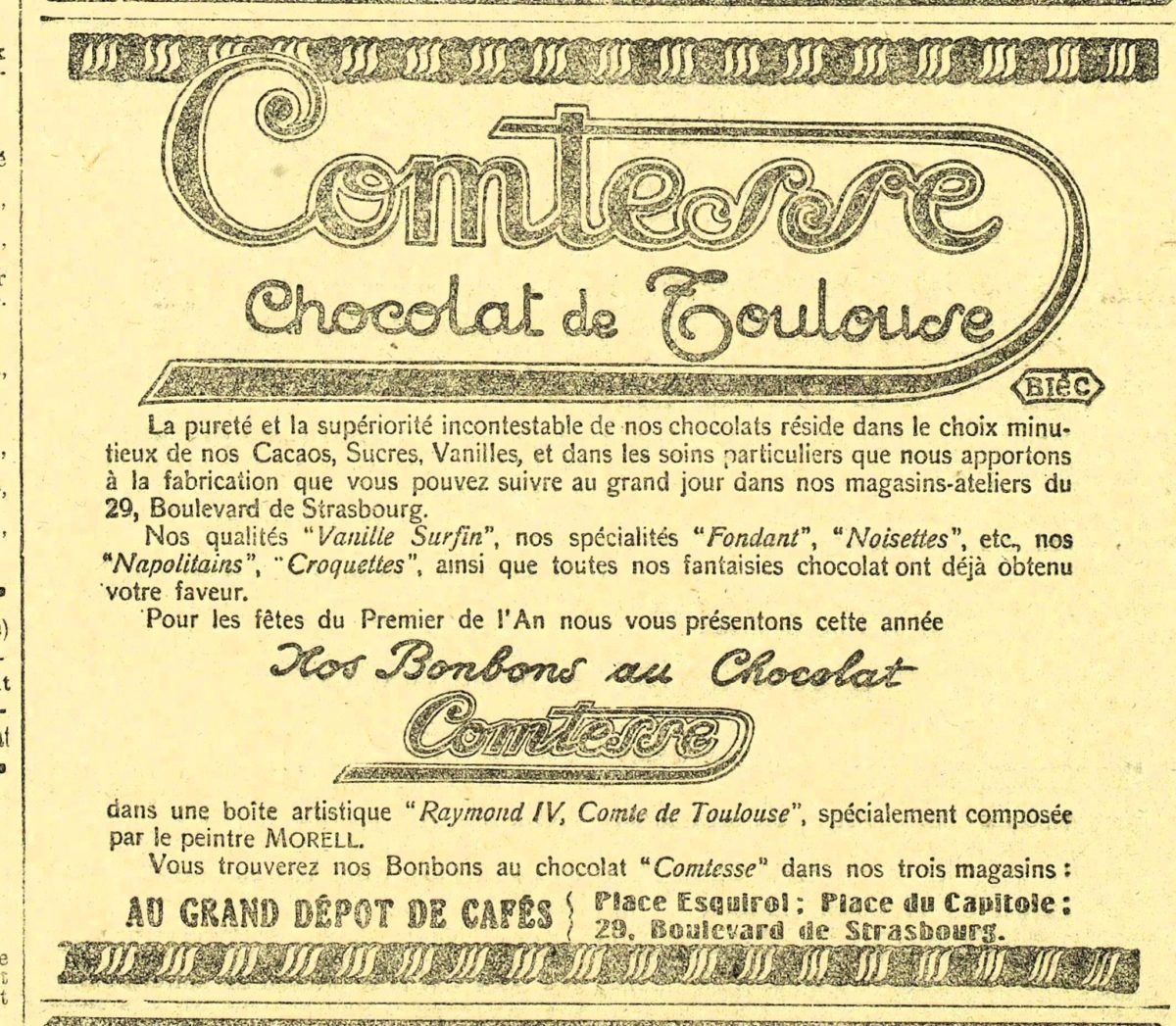 Comtesse chocolat de Toulouse